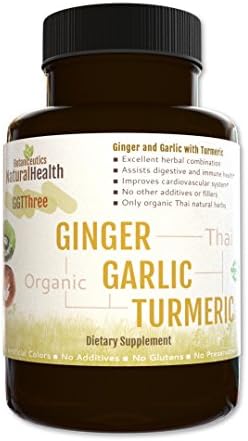 Botaniceutics GG&T - Organic Ginger, Garlic and Turmeric - 120 Capsules - 500 mg - Circulatory health from natural ginger, turmeric curcumin, and garlic allium.