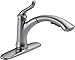 Delta Linden Brushed Nickel Kitchen Faucet with Pull-Out Sprayer, Contemporary Single Hole Kitchen Sink Faucet, Single Handle, Arctic Stainless 4353-AR-DST