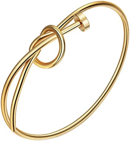 IFFURMON New Fashion Twist Knot Nail Bangle Heart Knot Bracelet Stack Bangle Cuff