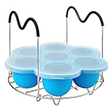 Instant Pot Accessories, Silicone Egg Bites Molds and Steamer Rack with Handles, 2 pcs/set for 6qt & 8qt Pressure Cooker