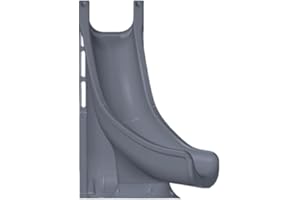 Global Pool Products Tidal Wave Inground Swimming Pool Water Slide Deck Mounted Left Curve Turn Grey GPPSTW-Grey-L