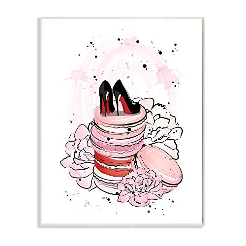 Stupell Industries Glam Red Bottom Heels on Pink Macarons