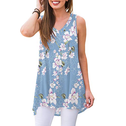image for AWULIFFAN Women's Summer Sleeveless V-Neck T-Shirt Short Sleeve Sleepw