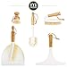 mDesign Bamboo Scrubbing Brushes, Stiff Bristles - Wash Dishes, Pots, Pans - For Kitchen Sink, Household Cleaning - Combo Includes Mini Palm, Long Handled Bottle Brush - Set of 2 - White/Natural Wood