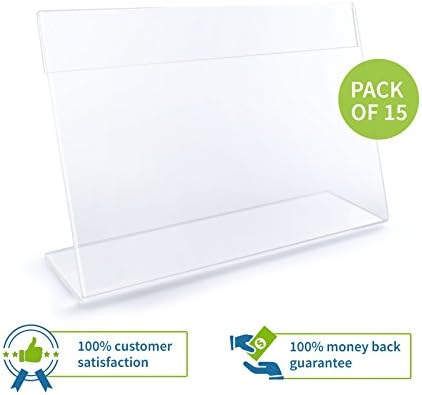 15 pack 6" x 4" Clear Photo Frames &amp; Sign Holders. Horizontal, Easy to insert in, Acrylic Picture Frames &amp; Sign Holders by PristineSense. Best Quality, Lowest Price Horizontal Display Ad Frames!!