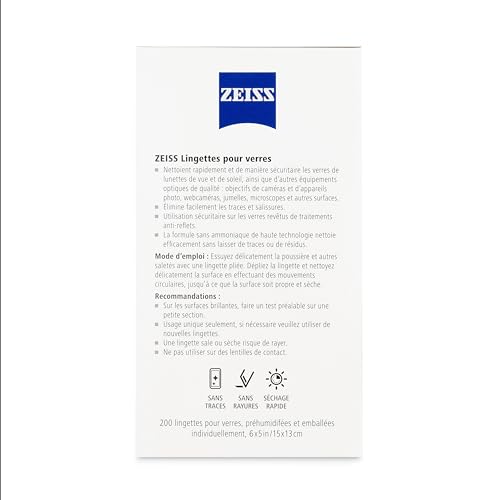 ZEISS Pre-Moistened Lens Cleaning Wipes, 200 Count