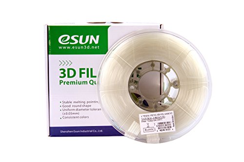 eSUN 3D 1.75mm PETG Natural Filament 1kg (2.2lb), PETG 3D Printer Filament, Semi-Transparent 1.75mm Natural