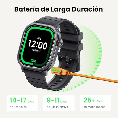 KOSPET Pulse Smart Watch, AMOLED 1.96 Inch Ultralight Sports Smartwatch Bluetooth Calls, Heart Rate Monitor/SPO₂/Sleep, 25 Days Battery, IP68 Waterproof, 175 Sports Modes