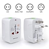 MAXAH Surge Protector All in One Universal Worldwide Travel Wall Charger AC Power AU UK US EU Conversion Plug Adapter Adaptor