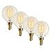 Brooklyn Bulb Co. Candelabra Edison Light Bulbs, Vintage Style, Mini Globe G16.5, Fully Dimmable with Warm White Light, 40W (E12), Spiral Filament, Baltic Design - Set of 4