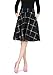 Ashir Aley High Waisted A Line Flared Swing Woman's Green Plaid Midi Skirt