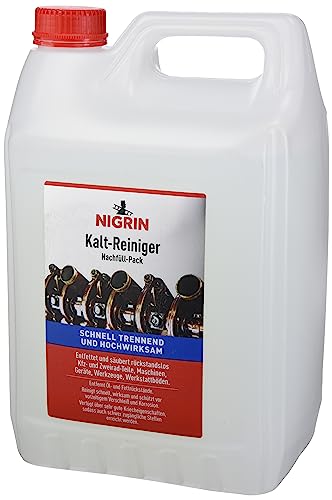 NIGRIN RepairTec Kaltreiniger, 5 Liter Kanister Nachfüllpack, zur Entfettung von Motor- und Maschinenteilen