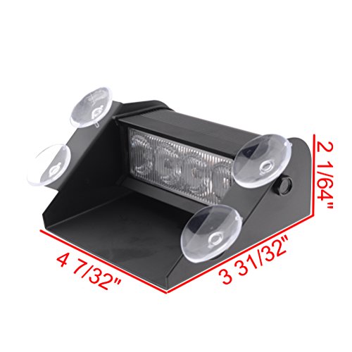 Amber 4 LED Hazard Warning Flashing Strobe Light With Suction Cup