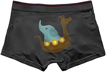 YssZcs Men Little Travelers Viking Elephant Hot Panties Knickers Black 3X