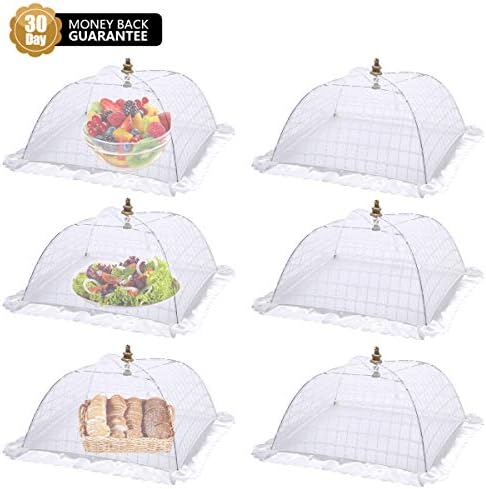 suggee 6 pack Large and Tall 17x17 Pop-Up Mesh Food Covers Tent Umbrella for Outdoors