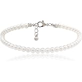 COLORFUL BLING 1Pc Pearl Handmade Anklet Simple Imitation pearls Hand Woven Boho Foot Jewelry Anklet Bracelet Summer Beach for Women