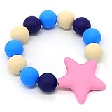 Vizbrite Teether Ring for Baby Infant and Toddler Soft hygienic silicone toys, Grade Silicone Eco Friendly BPA Free & Freezer Safe- Sore Gums Pain Relief ( Pink )