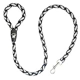 Protecta Pup Reflective Dog Leash - The Safer Dog Walking and Training Leash - Black 4-Foot