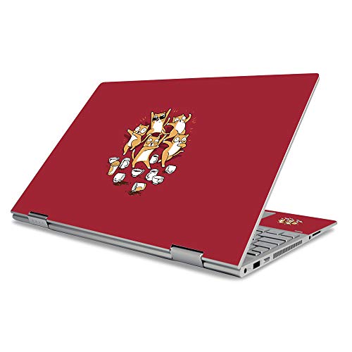 MightySkins Skin for HP Envy X360 15" (2019) - Cat Coffee Party | Protective, D…