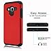 Galaxy J3 V Case, Galaxy J3 Case (2016), Venoro [Shockproof] Armor Hybrid Defender Rugged Protective Case Cover for Samsung Galaxy J3 / Express Prime/Amp Prime (Red)