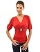 PattyBoutik Women's V Neck Cut Out Shoulder Short Sleeve Blouse