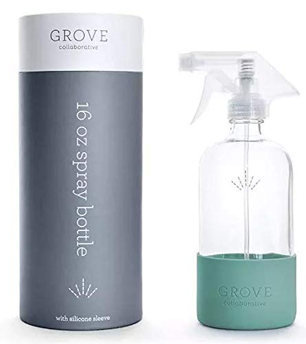 Grove Collaborative 16 Oz. Glass Spray Bottle with Protective Non-Slip Silicone Sleeve and Sturdy Case - Dishwasher Safe, BPA Free