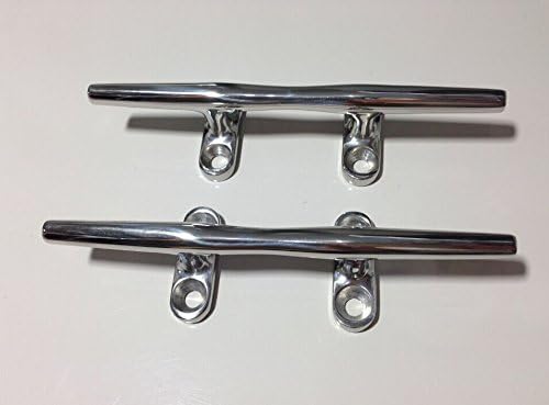 2 Pcs Marine Boat Stainless Steel 6" Open Hollow Base Cleat Marine Hardware