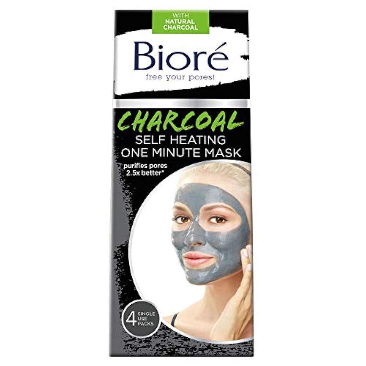 Bioré Charcoal SelfHeating One Minute Mask (4 Count) 885471984734 eBay