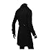 King Ma Winter Warm Men Slim Trench Double Breasted Overcoat Long Jackets (Chinese XXXL, Black)