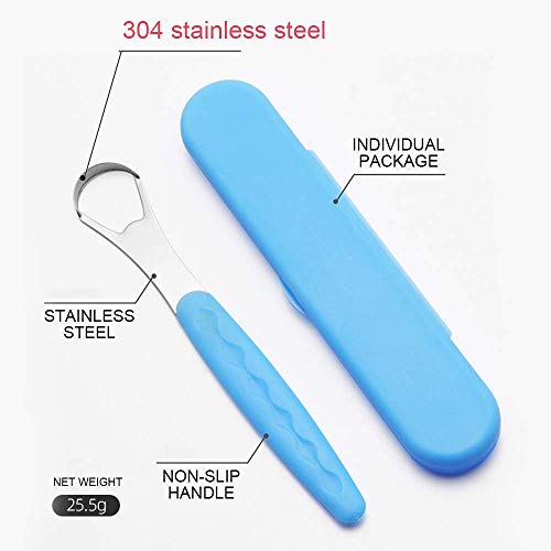 Tongue Scraper Cleaner With Travel Handy Case, Stainless Steel Tongue Cleaners For Healthy Oral Care For Adults For Kids(4-pack)