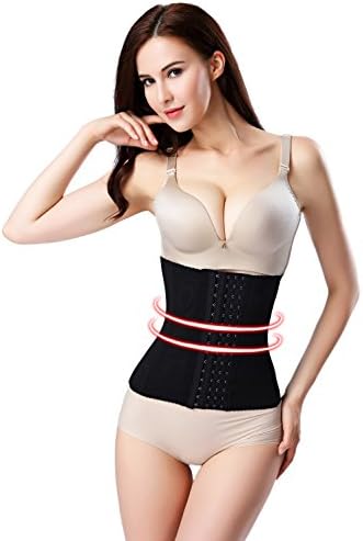 SHUNROUFEN Waist Trainer Corset for Weight Loss Sport Workout Body Shaper Tummy Fat Burner (3X-Large(Fits 29-30 Inch Waistline), Black)
