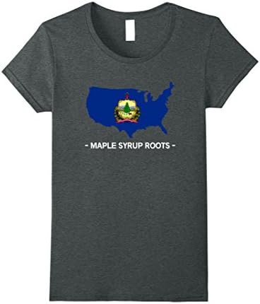 Womens Maple Syrup Roots United State of America Vermont T-Shirt Small Dark Heather