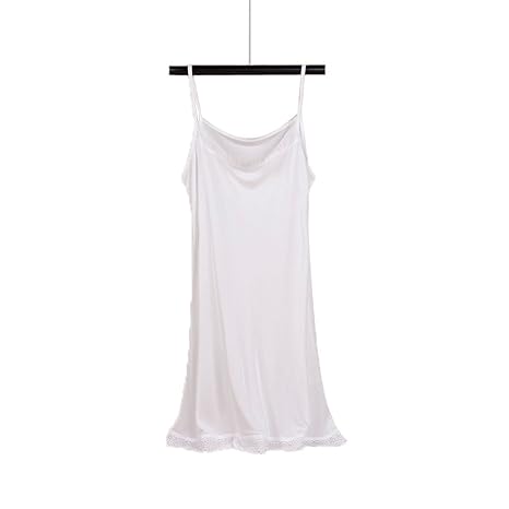 Hoffen 100% Seide Damen Unterkleid Mini Nachtkleid Verstellbare Träger Soft Full Slip