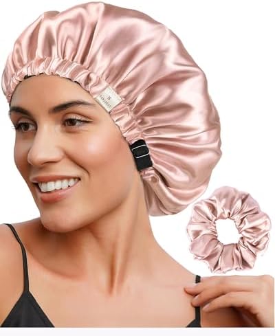 YANIBEST Double Layer Satin Bonnet Silk Bonnet Adjustable Hair
