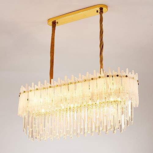 FlanDre® Nordic Modern Minimalist Crystal Chandelier E14 Bulb Glass Glass Villa Hotel Leisure Club Lighting (9LED) [Energy Class A++]