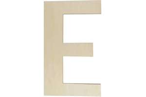 HONGMA Wooden Letters 12 Inch, Big Wooden Letter E Shapes Cutouts Blank Unfinished Large Wood Alphabet Letters for DIY Crafts Wall Decor Painting Wedding Birthday Party Decoration Room Home Decorations