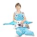 CHANOV Dolphin Blanket Kids Sleeping Bag, Cartoon Kids Blankets with Tails, Plush Super Comfy Flannel Tail Blanket With Free Drawstring Backpack, A Sweet Gift for Kids and Girlfriends(Blue)