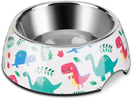 Flexzion Stainless Steel Dog Bowl Cat Dish – Anti-Slip Slip Resistant Rubber Base Pet Feeder, Dishwasher Safe & Rust Resistant with Removable Food Water Holder 24 Fl Oz