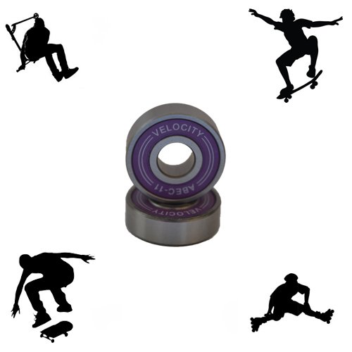 8 Pack purple pro Abec 11 608-2RS Skateboard Bearings 8x22x7