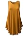URBANCLEO Womens Scoop Neck Sleeveless Elong Tunic Top Shirt Mustard XLarge