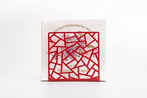 SWRST33L METAL RED NAPKIN HOLDER, RUSTIC FARMHOUSE NAPKIN HOLDER FOR TABLETOP AND KITCHEN COUNTERTOPS, DECORATIVE TISSUE DISPENSER, INDOOR AND OUTDOOR DECOR, MODERN ABSTRACT LINES DESIGNED