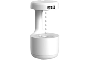 Raindrop Cool Mist Humidifier - Smart Anti- Aromatherapy Device With LED Light And Clock | Silent Home Office Bedroom Desktop