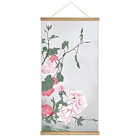 Hanging Poster Wooden Framed Beautiful Winter Flowers Theme Home Wall Canvas Prints Ready to Hang - 18"x36"