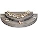 MyGift Rustic Gray Wood Jewelry Stand, 2 Tier Semi Circle Display Riser for Necklace, Bracelets, Rings
