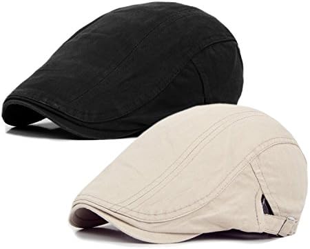 2Pack Newsboy Hats for Men Flat Cap 