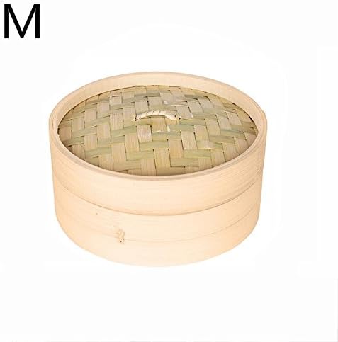 Phrat Steamers Bamboo Chinese Steamer One Cage and One Cover Kitchen Cooking Tools for Cooking Dim Sum and Vegetables Includes Dumpling