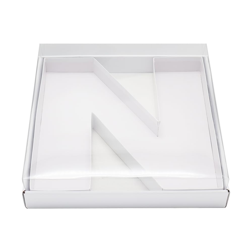 WENPACK 30.5cm Fillable Cardboard Letter Shaped Box Clear Cover Sweets Charcuterie Grazing Packaging (N) — image 1