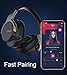 Active Noise Cancelling Bluetooth Headphones, Ausdom ANC8 Over Ear Wireless Headphones Wired Headsets with Microphone, 30H Playtime Comfortable for Travel Work TV PC Computer Cellphone Music – Black