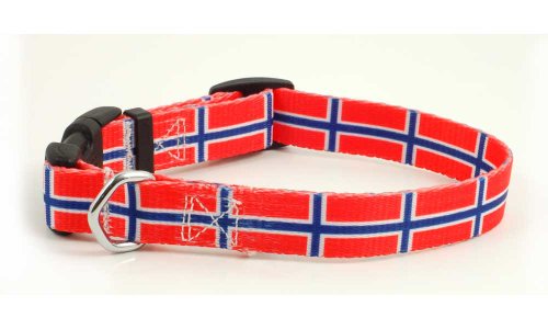 Norway Norwegian Flag Dog Collar by PatriaPet for Large, Medium, Small Dogs