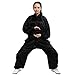 Itopfox Unisex Silk Kung Fu Tai Chi Uniform Breathable Morning Exercise Black XL